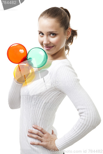Image of Positive woman show the difference