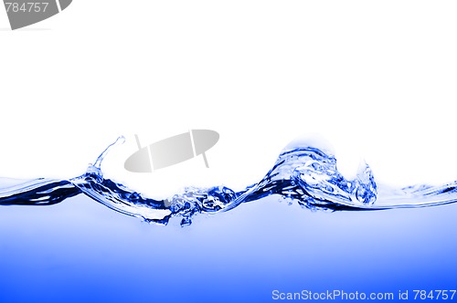Image of Blue Water Against White