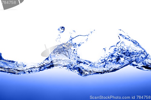 Image of Blue Water Against White