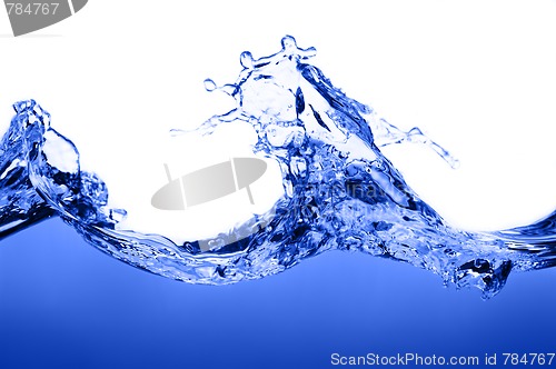 Image of Blue Water Against White