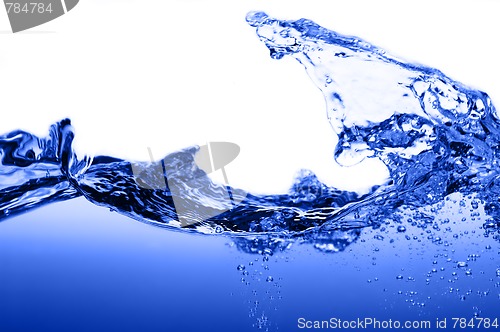 Image of Blue Water Against White