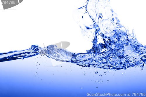 Image of Blue Water Against White