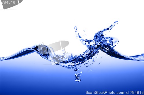 Image of Blue Water Against White
