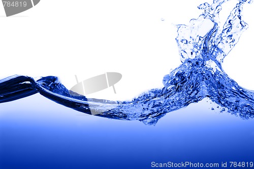 Image of Blue Water Against White