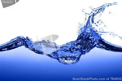 Image of Blue Water Against White