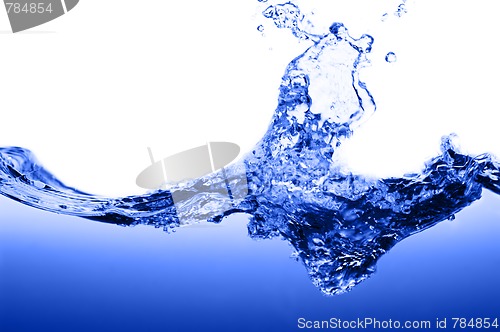 Image of Blue Water Against White