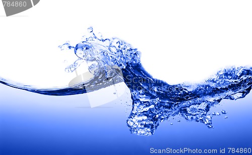Image of Blue Water Against White