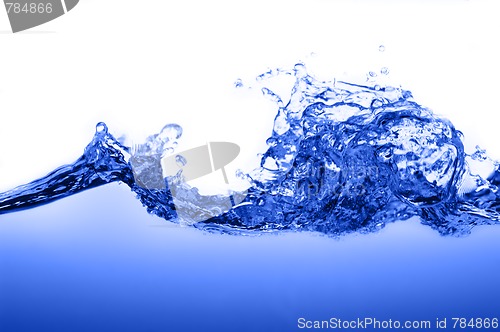 Image of Blue Water Against White