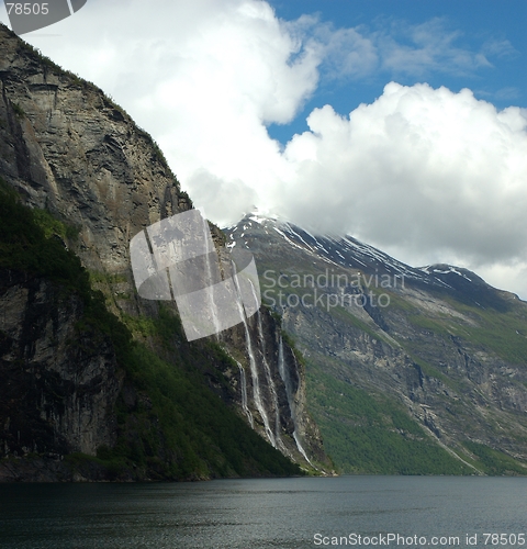 Image of Seven Sisters waterfall at Geirangerfjord