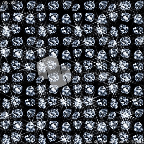 Image of lots of shiny diamonds on black