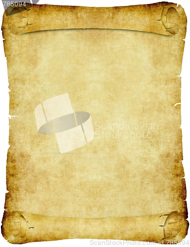 Image of vintage parchment paper scroll