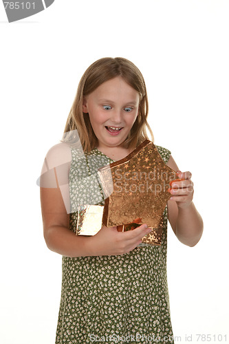 Image of girl child with present