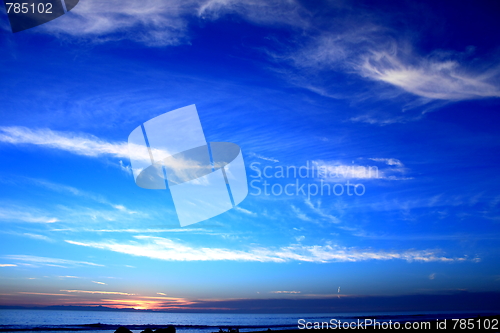 Image of Sunset Ocean Blue