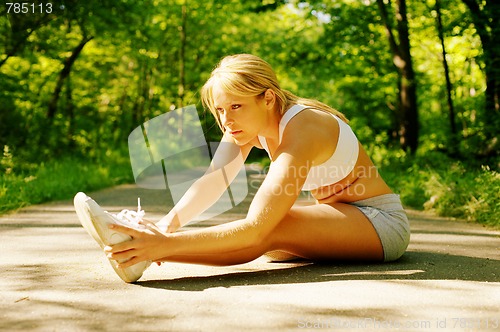 Image of Young Woman Working Out