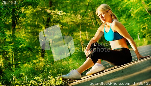 Image of Young Woman Working Out