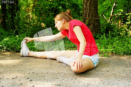 Image of Woman In Red Running