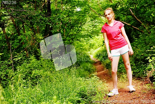 Image of Woman In Red Running