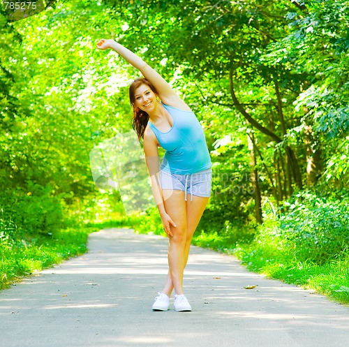 Image of Young Woman Outdoor Workout