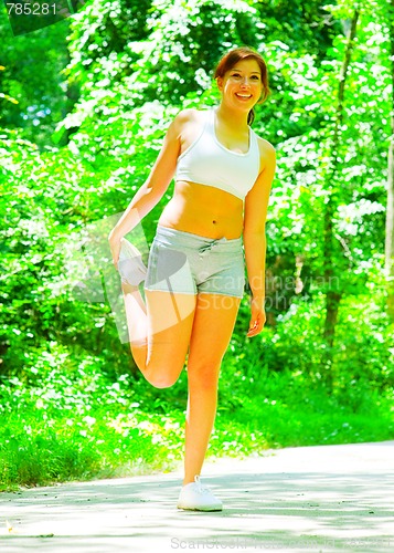 Image of Woman Runner In The Woods