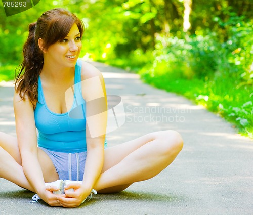 Image of Young Woman Outdoor Workout