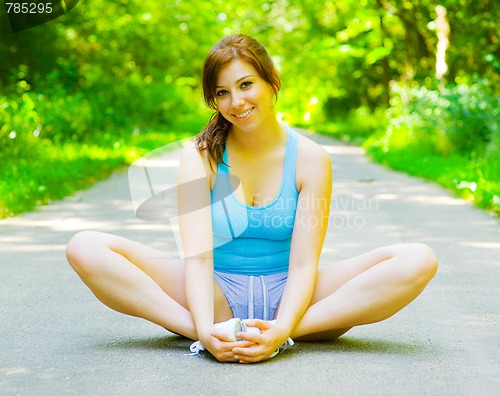 Image of Young Woman Outdoor Workout