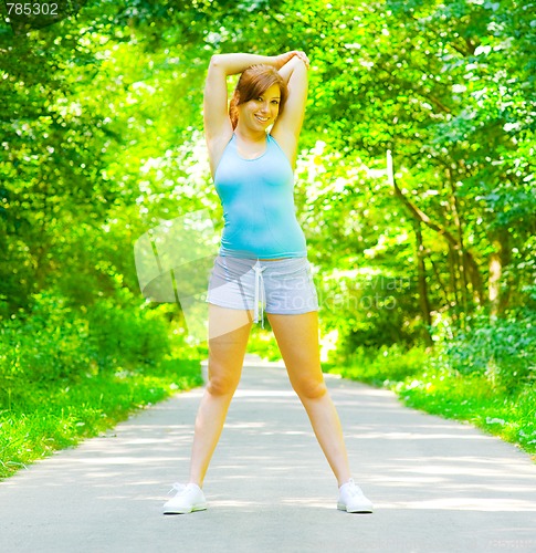 Image of Young Woman Outdoor Workout