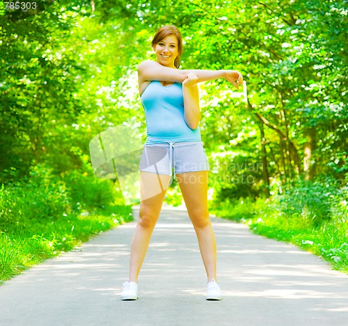 Image of Young Woman Outdoor Workout