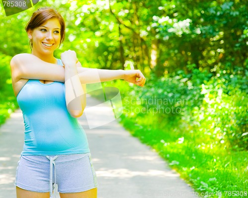 Image of Young Woman Outdoor Workout