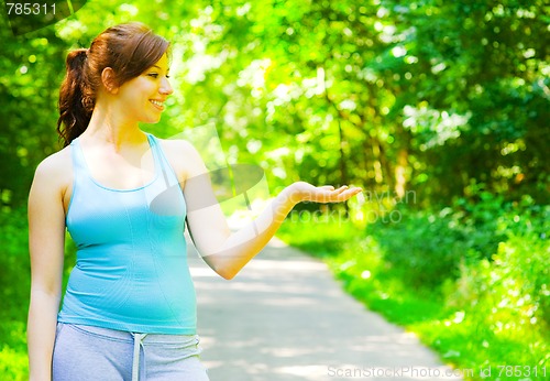 Image of Young Woman Outdoor Workout