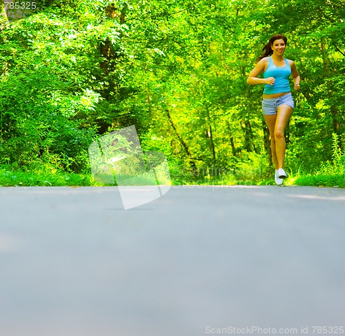 Image of Young Woman Outdoor Workout