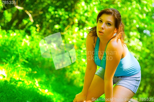 Image of Young Woman Outdoor Workout