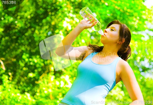 Image of Young Woman Outdoor Workout