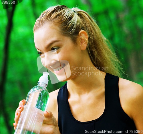 Image of Blonde Woman Exercising 