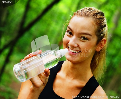 Image of Blonde Woman Exercising 