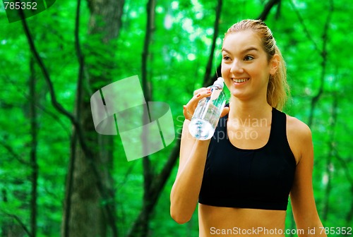 Image of Blonde Woman Exercising 