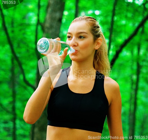 Image of Blonde Woman Exercising 