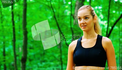 Image of Blonde Woman Exercising 