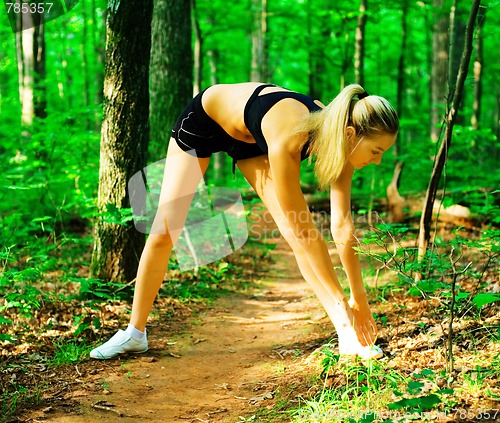 Image of Blonde Woman Exercising 