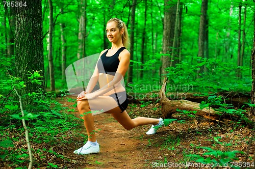 Image of Blonde Woman Exercising 