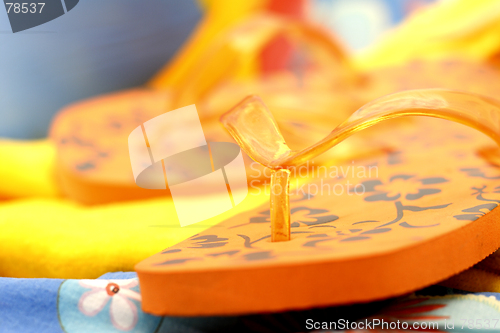 Image of orange flip flops