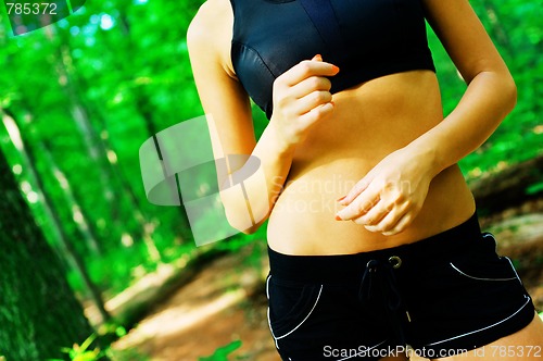 Image of Blonde Woman Exercising 