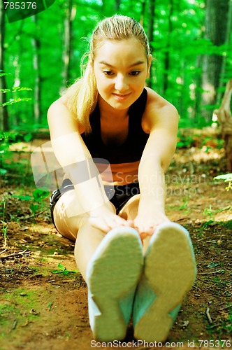 Image of Blonde Woman Exercising 