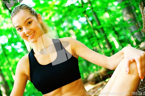 Image of Blonde Woman Exercising 