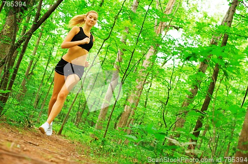 Image of Blonde Woman Exercising 