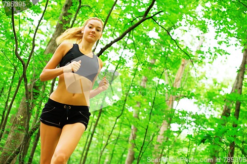 Image of Blonde Woman Exercising 