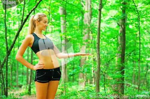 Image of Blonde Woman Exercising 