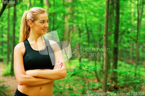 Image of Blonde Woman Exercising 