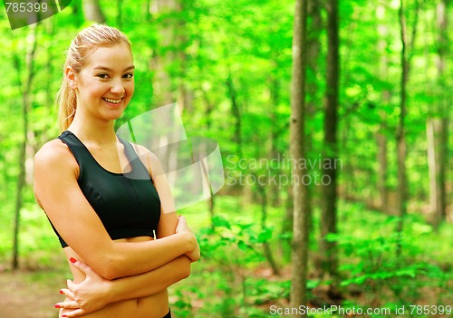 Image of Blonde Woman Exercising 