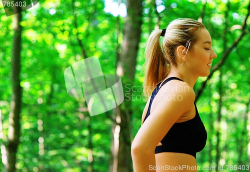 Image of Blonde Woman Exercising 