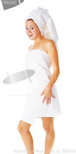 Image of Beautiful Young Spa Woman On White